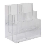 6-Pocket Counter Top Clear Acrylic Brochure Holder Leaflet Holder Magazine Rack