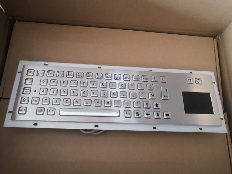 65keys stainless steel  industrial mechanical keyboard with touchpad