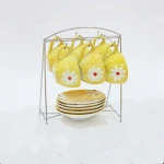 6PCS set Porcelain tea and coffee set coffee cup with saucer holder set