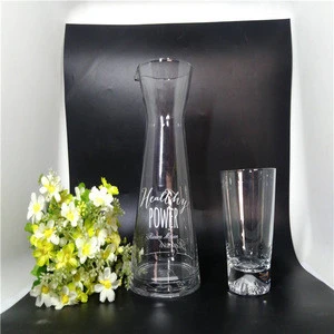 700ml drinkware heat resistant etched glass drinking water pitcher without handle