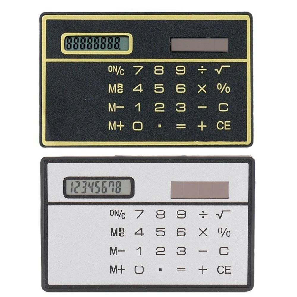 8 Digit Ultra Thin Solar Power Calculator with Touch Screen Credit Card Design Portable Mini Calculator for Business School