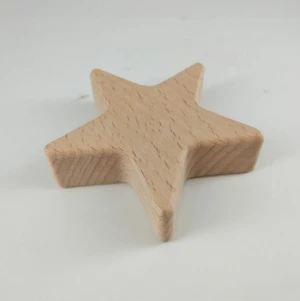 8cm Natural Unfinished Beech Wooden Craft Star Cutout Shape