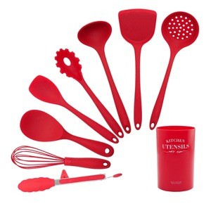 9 Pieces 1 Set Silicone Kitchen Cooking Tools Kitchenware Spatula Silicone Kitchen Utensils Set With High Quality