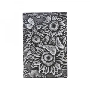 A5/A6 Sunflower leather hard cover notebook,Top Quality Customized Print Promotion notebook,Embossed Pu Leather Notebook