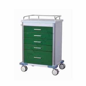 AG-GS001 five drawers powder coating steel medicine delivery hospital trolley manufacturers