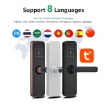 airbnb biometric keyless wooden price mortise electronic security hotel tuya digital fingerprint smart door gate handle lock