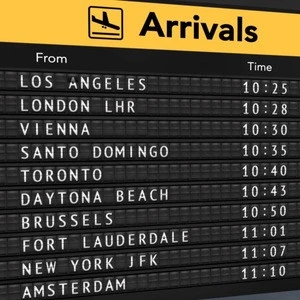 airport departure display board split-flap display
