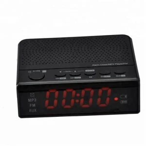Alarm Clock FM Radio with Dual Buzzer Snooze Sleep Function Red LED Time Display