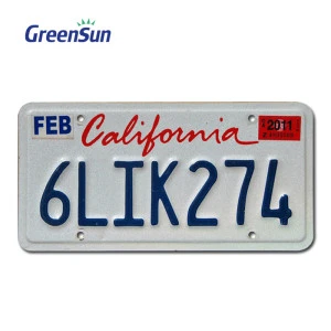 Aluminum Car License Plate Number Plate Custom Embossed Design