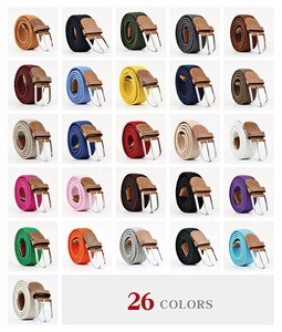 Amazon Canvas Elastic Fabric Woven Stretch Multicolored Braided Belts