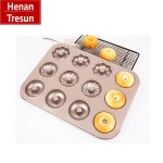 Amazon Hot Sale New Product Carbon Steel Nonstick 12 Cups Baking Mould Muffin Pan Mini Cup Donut Cake Mold