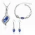 Import Amazon Hot Sale Teardrop Shape Rhinestone Jewelry Set Crystal Water Drop Bracelet Earrings Necklace from China