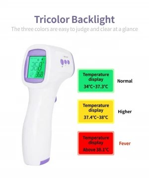 Anboson Manufacture approved head non contact ir infrared thermometer digital colors back light infrared body thermometer
