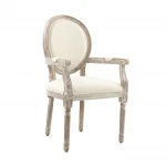 Antique Style Square Back Wooden Dining Room Louis Xv Chair With Armrest