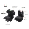 AR15 Polymer Black Fiber Optics Iron Sights Flip up Sights with Red and Green Dots Fit Picatinny Weaver Rails
