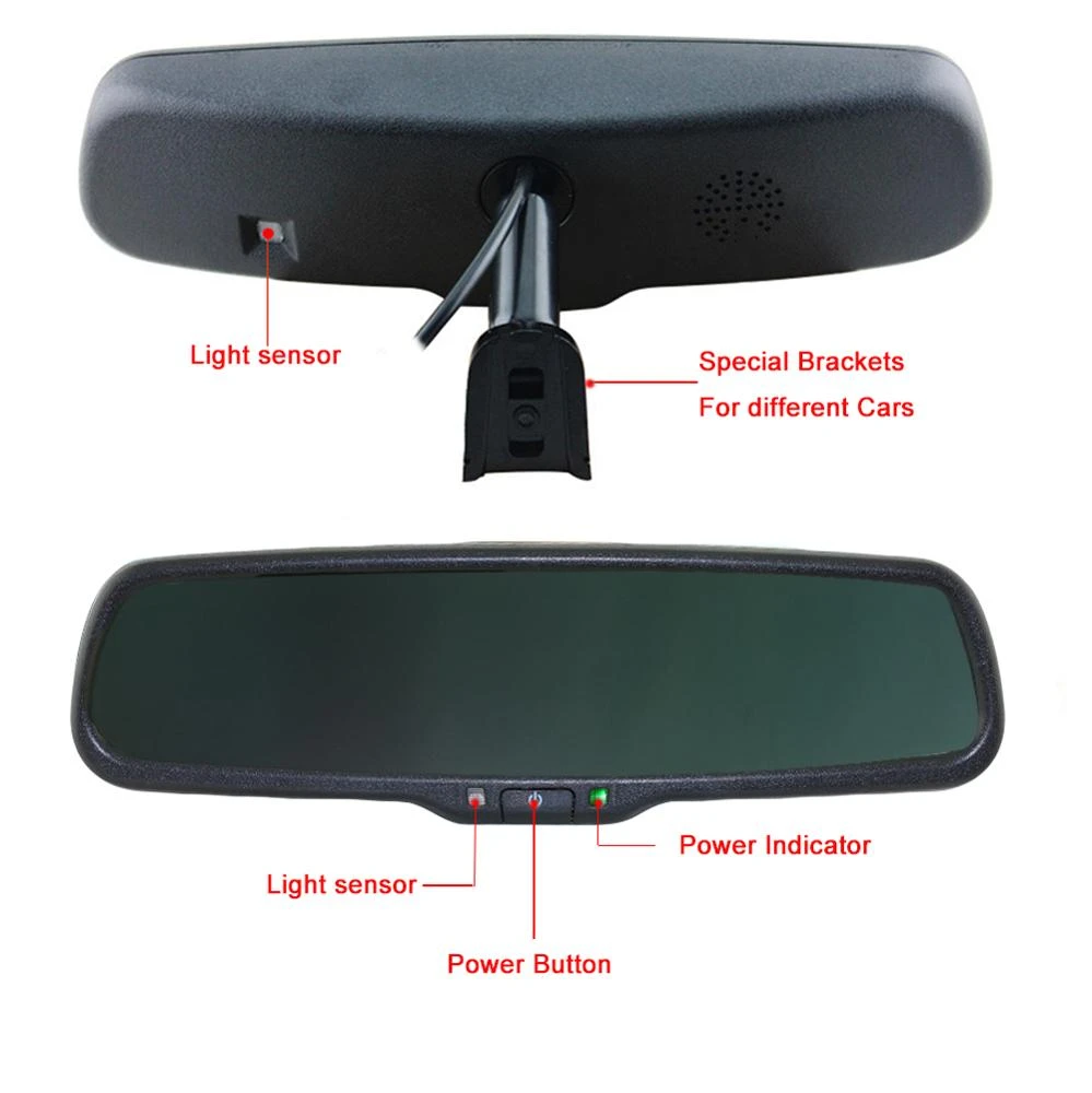 Auto Dimming Monitor Special Bracket Car Rear View Rearview Mirror Monitor+Rearview Camera