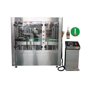 Automatic Champagne / sparkling wine / whiskey / Red Wine Glass Bottle Filling Line Machine