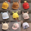Baby Hat Cute Animal Head Horn Hat Soft Skin-friendly Cotton Hat Adjustable Children&#x27;s Baseball Cap