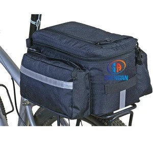Bag Black -  Rear Light Clip Attachment &amp; Reflective Trim - Bicycle Trunk Bag Cycling Rack Pack Bike Rear Bag