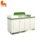 Baking painted wood store supermarket checkout counter