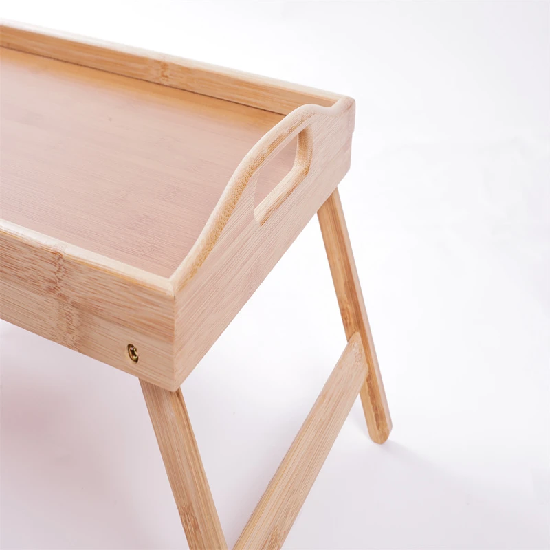 Bamboo Bed Tray table with folding legs breakfast tray