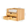 Bamboo Drawer Table Multi-layer Makeup Box Large Cosmetic Storage Box Office Supplies Storage Cabinet