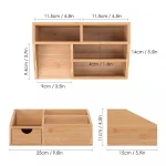 Bamboo Multifunctional Tidy Pen Holder Desk Organiser Storage Box