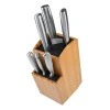 Bamboo Universal Knife Block - Extra Large Two-tiered Slotless Bamboo Knife Stand, Organizer &amp; Holder