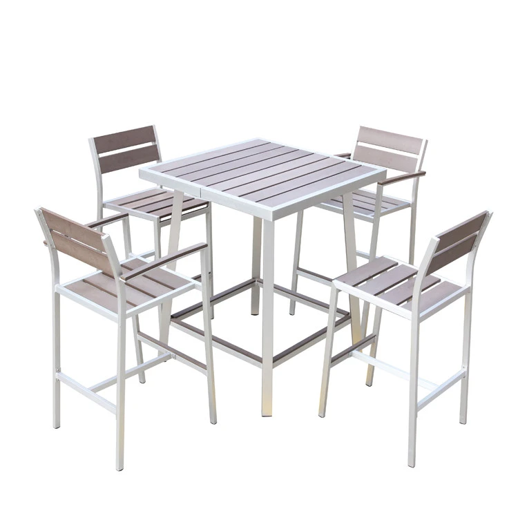 Bar furniture   metal aluminum frame modern  high table outdoor bar with bar stools