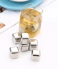 Bar Supplies Stainless Steel Ice Stone Frozen Ice Cubes Metal Ice Rock for Coffee Drinks