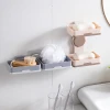 Bathroom Sets Plastic Wall-Mounted Soap Box Soap Holder Single&amp;Two layers