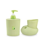 Bathroom vanity storage bamboo fiber toothbrush holder for toothpaste with handwashing bottle Toiletries set