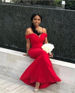 BD89 Fashion Wholesale Custom Made Red Pleat vestido para dama de honra Bridesmaid Dresses