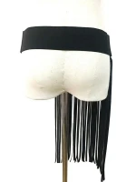 bdsm  harness caged weave belt skirt fringe tassels leather harness waist belt punk gothic long skirt night club party wear