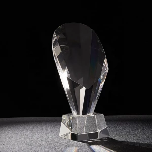 Beautiful Crystal Craft K9 Crystal High Quality Crystal Trophy For Award With Transparent Trophy Base