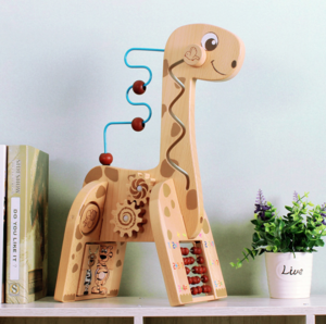 Beech multifunctional giraffe bead abacus baby puzzle early education toy
