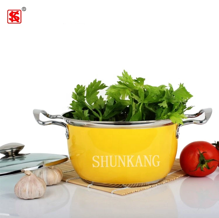 Best kitchen appliances colorful stainless steel cooking pot/cookware set with handle and lid