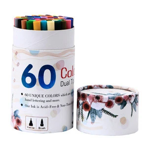 Best Value Dual Tip Brush Pen Dual Tip Brush Marker Pens 60 Colors Art Markers Dual Tips Coloring Brush