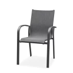 BFP Home Aluminum Alloy Outdoor Small Round Table and Teslin Cloth Chair Set Garden Sets