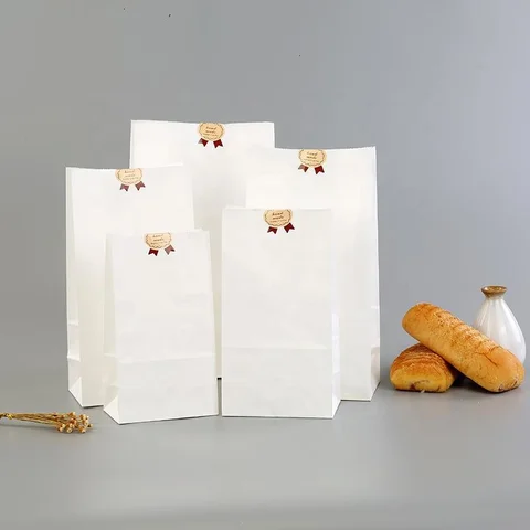 Buy Biodegradable Brown And White Fast Food Takeaway Kraft Paper Bags ...