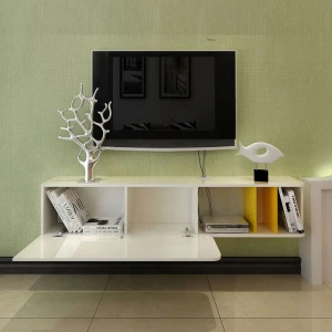 Bixiaomei geometric design style ultra thin small apartment wall mounted TV stand living room floating TV cabinet