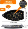 Black Boat Shaped  Takeaway Fruit Dessert Cookie Sushi Packaging Box Sushi Packaging Box Disposable Bread Packaging Box