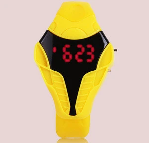 black LED Watch Digital Fashion Cobra Mens Watches black & white Silicone Triangle Dial Sports Wristwatches