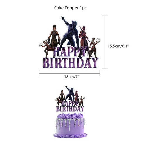 Buy Black Panther Party Decorations Hero Balloon Banner Cake Toppers ...