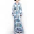 Import Bohemian beach fashion models European and American women&#x27;s blue and white porcelain printed party evening dresses from China