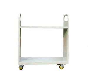 book trolley library steel book cart with wheel for school Two story book cart movable library furniture metal school furniture