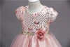 brand new formal fashion girls party dress with bead-pieces use floating flower as decoration popular flower pattern design.