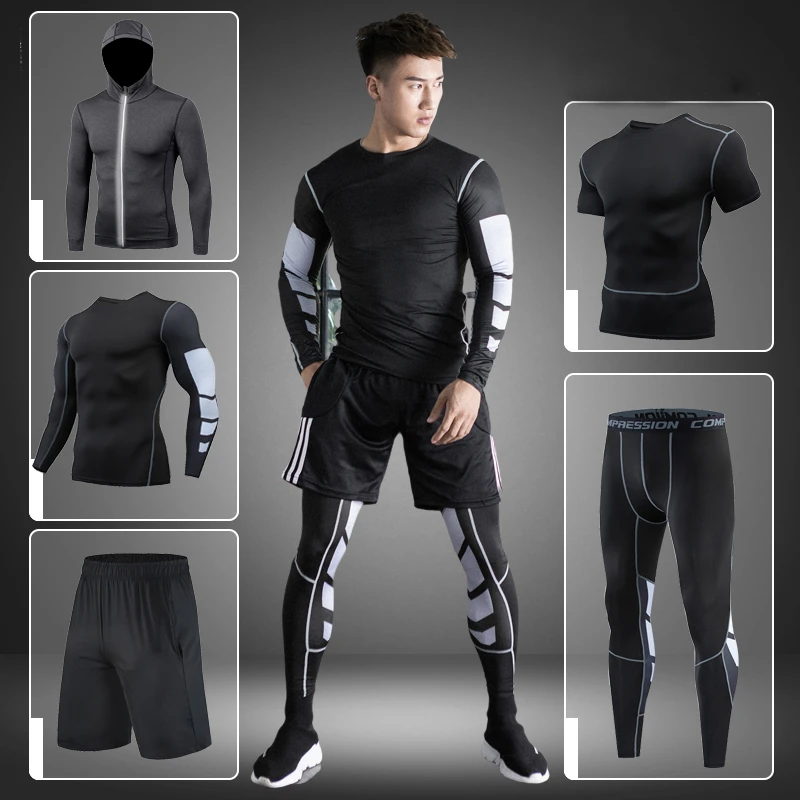 Breathable sportswear fitness  suit gym clothing 5pieces gym clothes