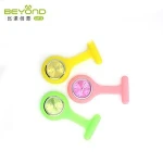 Brooch design cheap colorful portable silicone clip watch nurse watch