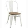 Cafe Shop Restaurant Industrial Rustic Metal Tolix Chair with wood seat
